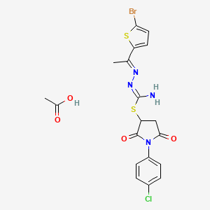 molecular formula C19H18BrClN4O4S2 B5695596 acetic acid;[1-(4-chlorophenyl)-2,5-dioxopyrrolidin-3-yl] N'-[(E)-1-(5-bromothiophen-2-yl)ethylideneamino]carbamimidothioate 