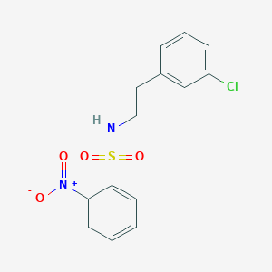 molecular formula C14H13ClN2O4S B5695697 N-[2-(3-CHLOROPHENYL)ETHYL]-2-NITROBENZENE-1-SULFONAMIDE 