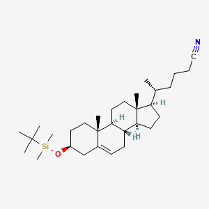 (5R)-5-[(3S,8S,9S,10R,13R,14S,17R)-3-[Tert-butyl(dimethyl)silyl]oxy-10,13-dimethyl-2,3,4,7,8,9,11,12,14,15,16,17-dodecahydro-1H-cyclopenta[a]phenanthren-17-yl]hexanenitrile