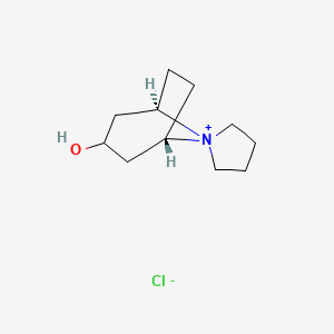 molecular formula C11H20ClNO B569583 Azoniaspironortropanol chloride CAS No. 3464-71-9