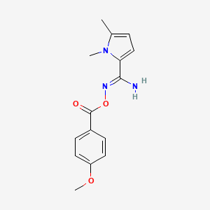 molecular formula C15H17N3O3 B5696161 O-(4-methoxybenzoyl)-1,5-dimethyl-1H-pyrrole-2-carbohydroximamide 