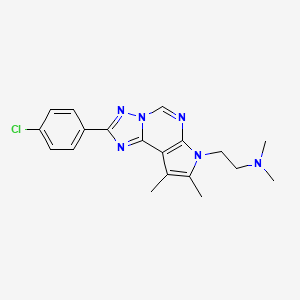 molecular formula C19H21ClN6 B5696237 N-{2-[2-(4-CHLOROPHENYL)-8,9-DIMETHYL-7H-PYRROLO[3,2-E][1,2,4]TRIAZOLO[1,5-C]PYRIMIDIN-7-YL]ETHYL}-N,N-DIMETHYLAMINE 