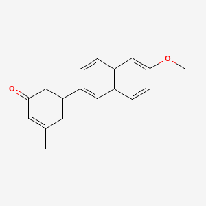 molecular formula C18H18O2 B569628 5-(6-甲氧基萘-2-基)-3-甲基环己-2-烯酮，(5RS)- CAS No. 343272-51-5