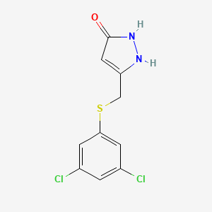 molecular formula C10H8Cl2N2OS B569630 5-(((3,5-Dichlorophenyl)thio)methyl)-1H-pyrazol-3(2H)-one CAS No. 1227692-56-9