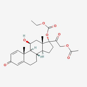 molecular formula C26H34O8 B569632 Prednisolone 17-(Ethyl Carbonate) 21-Acetate CAS No. 671225-23-3
