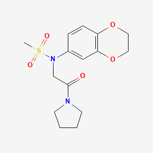 molecular formula C15H20N2O5S B5696329 N-(2,3-dihydro-1,4-benzodioxin-6-yl)-N-[2-oxo-2-(pyrrolidin-1-yl)ethyl]methanesulfonamide 