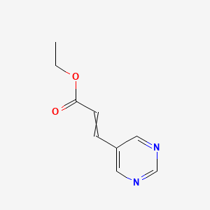 molecular formula C9H10N2O2 B569634 Ethyl 3-(pyrimidin-5-yl)prop-2-enoate CAS No. 123530-61-0