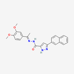 molecular formula C24H22N4O3 B5696375 N'-[(E)-1-(3,4-dimethoxyphenyl)ethylidene]-3-(2-naphthyl)-1H-pyrazole-5-carbohydrazide 