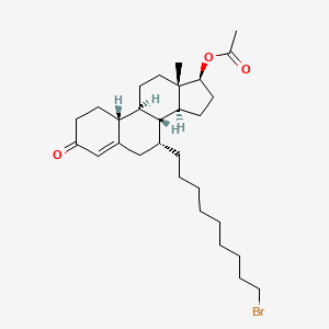 molecular formula C29H45BrO3 B569654 (7R,8R,9S,10R,13S,14S,17S)-7-(9-Bromononyl)-13-methyl-3-oxo-2,3,6,7,8,9,10,11,12,13,14,15,16,17-tetradecahydro-1H-cyclopenta[a]phenanthren-17-yl acetate CAS No. 875573-63-0