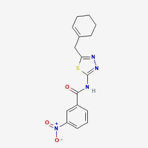 molecular formula C16H16N4O3S B5696546 N-[5-(cyclohexen-1-ylmethyl)-1,3,4-thiadiazol-2-yl]-3-nitrobenzamide 