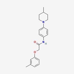 molecular formula C21H26N2O2 B5696642 2-(3-methylphenoxy)-N-[4-(4-methylpiperidin-1-yl)phenyl]acetamide 