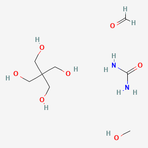 molecular formula C8H22N2O7 B569667 2,2-Bis(hydroxymethyl)propane-1,3-diol;formaldehyde;methanol;urea CAS No. 125302-11-6