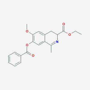 molecular formula C21H21NO5 B056967 3-Isoquinolinecarboxylic  acid,  7-(benzoyloxy)-3,4-dihydro-6-methoxy-1-methyl-,  ethyl  ester CAS No. 115851-97-3