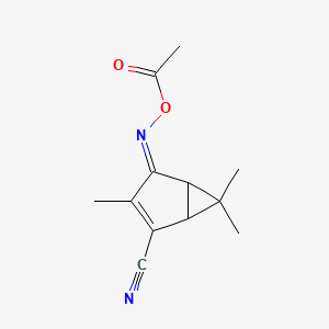 molecular formula C12H14N2O2 B5696712 [(E)-(4-cyano-3,6,6-trimethyl-2-bicyclo[3.1.0]hex-3-enylidene)amino] acetate 