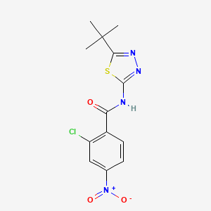 molecular formula C13H13ClN4O3S B5696759 N-[5-(TERT-BUTYL)-1,3,4-THIADIAZOL-2-YL]-2-CHLORO-4-NITROBENZAMIDE 