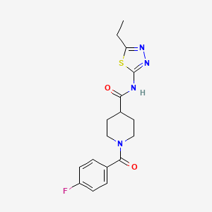 molecular formula C17H19FN4O2S B5696768 N-(5-ethyl-1,3,4-thiadiazol-2-yl)-1-(4-fluorobenzoyl)piperidine-4-carboxamide 