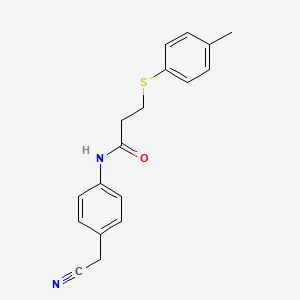 molecular formula C18H18N2OS B5696828 N-[4-(cyanomethyl)phenyl]-3-[(4-methylphenyl)sulfanyl]propanamide 