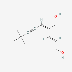 molecular formula C12H18O2 B569685 (2E,4E)-4-(4,4-dimethylpent-2-ynylidene)pent-2-ene-1,5-diol CAS No. 1176744-51-6