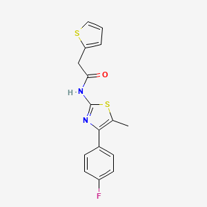 molecular formula C16H13FN2OS2 B5696927 N-[4-(4-FLUOROPHENYL)-5-METHYL-13-THIAZOL-2-YL]-2-(THIOPHEN-2-YL)ACETAMIDE 