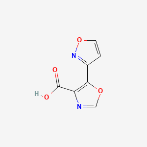 molecular formula C7H4N2O4 B569695 5-(异恶唑-3-基)恶唑-4-羧酸 CAS No. 1250404-35-3