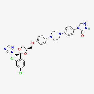 molecular formula C31H30Cl2N8O4 B569698 N-去烷基伊曲康唑 CAS No. 89848-41-9