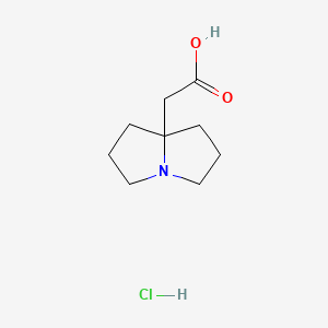 molecular formula C9H16ClNO2 B569702 Tetrahydro-1H-pyrrolizine-7a(5H)-acetic acid hydrochloride CAS No. 124655-63-6