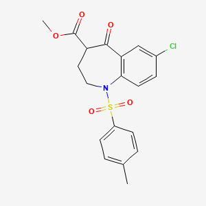 molecular formula C19H18ClNO5S B569705 Methyl 7-Chloro-5-oxo-1-tosyl-2,3,4,5,-tetrahydro-1H-benzo[b]azepine-4-carboxylate CAS No. 1448365-49-8