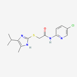 molecular formula C14H17ClN4OS B5697112 N-(5-chloropyridin-2-yl)-2-{[4-methyl-5-(propan-2-yl)-1H-imidazol-2-yl]sulfanyl}acetamide 