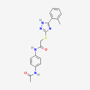molecular formula C19H19N5O2S B5697174 N-[4-(acetylamino)phenyl]-2-{[5-(2-methylphenyl)-4H-1,2,4-triazol-3-yl]sulfanyl}acetamide 