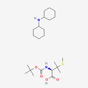 molecular formula C23H44N2O4S B569720 N-cyclohexylcyclohexanamine;(2R)-3-methyl-2-[(2-methylpropan-2-yl)oxycarbonylamino]-3-methylsulfanylbutanoic acid CAS No. 112898-23-4
