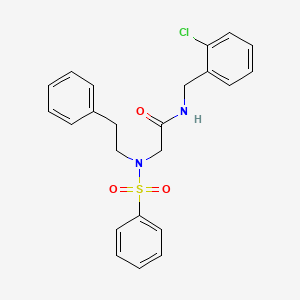 molecular formula C23H23ClN2O3S B5697216 N-(2-chlorobenzyl)-N~2~-(2-phenylethyl)-N~2~-(phenylsulfonyl)glycinamide 