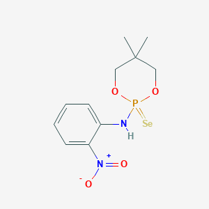 molecular formula C11H15N2O4PSe B056973 5,5-Dimethyl-2-(2-nitrophenyl)amino-1,3,2-dioxaphosphorinane 2-selenide CAS No. 125150-14-3