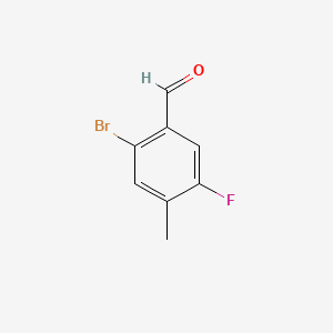 molecular formula C8H6BrFO B569735 2-Bromo-5-fluoro-4-methylbenzaldehyde CAS No. 916792-21-7