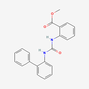 molecular formula C21H18N2O3 B5697390 methyl 2-{[(2-biphenylylamino)carbonyl]amino}benzoate 