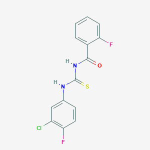 molecular formula C14H9ClF2N2OS B5697488 N-[(3-chloro-4-fluorophenyl)carbamothioyl]-2-fluorobenzamide 