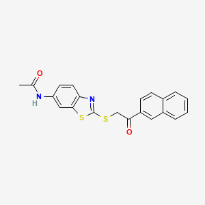 molecular formula C21H16N2O2S2 B5697582 N-(2-{[2-(2-naphthyl)-2-oxoethyl]thio}-1,3-benzothiazol-6-yl)acetamide 