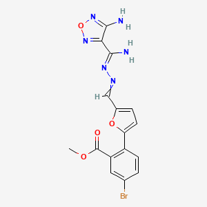 molecular formula C16H13BrN6O4 B5697604 methyl 2-[5-[[(Z)-[amino-(4-amino-1,2,5-oxadiazol-3-yl)methylidene]hydrazinylidene]methyl]furan-2-yl]-5-bromobenzoate 