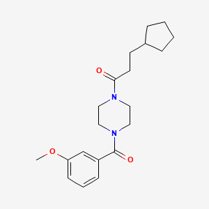 molecular formula C20H28N2O3 B5697644 3-Cyclopentyl-1-[4-(3-methoxybenzoyl)piperazin-1-yl]propan-1-one 