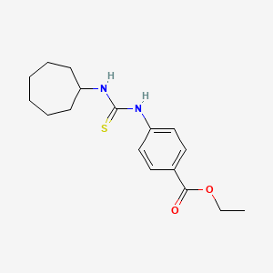 molecular formula C17H24N2O2S B5697664 ETHYL 4-{[(CYCLOHEPTYLAMINO)CARBOTHIOYL]AMINO}BENZOATE 