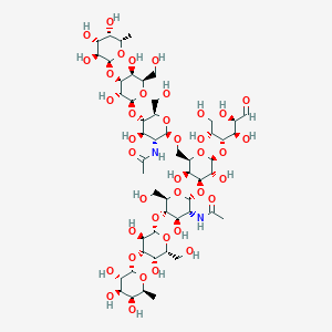 molecular formula C52H88N2O39 B569769 Difucosyllacto-N-neo-hexaose CAS No. 115236-57-2