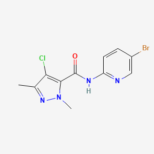 molecular formula C11H10BrClN4O B5697895 N-(5-BROMO-2-PYRIDYL)-4-CHLORO-1,3-DIMETHYL-1H-PYRAZOLE-5-CARBOXAMIDE 