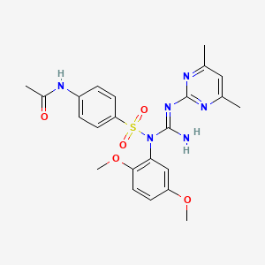 molecular formula C23H26N6O5S B5697903 N-(4-{[N-(2,5-DIMETHOXYPHENYL)-N'-(4,6-DIMETHYLPYRIMIDIN-2-YL)CARBAMIMIDAMIDO]SULFONYL}PHENYL)ACETAMIDE 