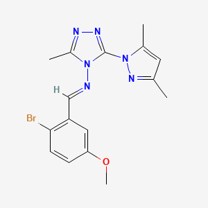 molecular formula C16H17BrN6O B5698071 N-[(E)-1-(2-BROMO-5-METHOXYPHENYL)METHYLIDENE]-N-[3-(3,5-DIMETHYL-1H-PYRAZOL-1-YL)-5-METHYL-4H-1,2,4-TRIAZOL-4-YL]AMINE 