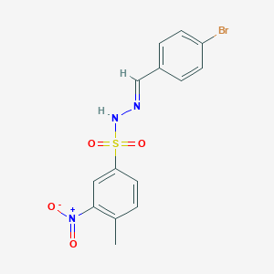 molecular formula C14H12BrN3O4S B5698083 N-[(E)-(4-bromophenyl)methylideneamino]-4-methyl-3-nitrobenzenesulfonamide 