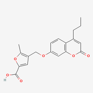 molecular formula C19H18O6 B5698141 5-methyl-4-(((2-oxo-4-propyl-2H-chromen-7-yl)oxy)methyl)furan-2-carboxylic acid 