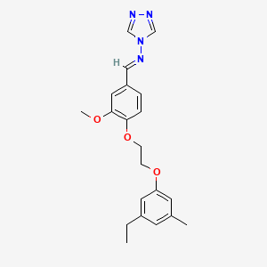 molecular formula C21H24N4O3 B5698186 N-[(E)-{4-[2-(3-ethyl-5-methylphenoxy)ethoxy]-3-methoxyphenyl}methylidene]-4H-1,2,4-triazol-4-amine 