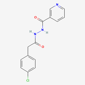 molecular formula C14H12ClN3O2 B5698194 N'-[2-(4-chlorophenyl)acetyl]pyridine-3-carbohydrazide 