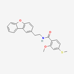 molecular formula C23H21NO3S B5698223 N-[2-(dibenzo[b,d]furan-2-yl)ethyl]-2-methoxy-4-(methylsulfanyl)benzamide 