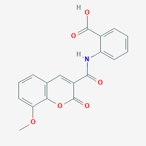 molecular formula C18H13NO6 B5698307 2-[(8-Methoxy-2-oxochromene-3-carbonyl)amino]benzoic acid 