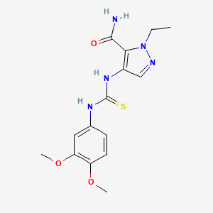 molecular formula C15H19N5O3S B5698384 4-({[(3,4-dimethoxyphenyl)amino]carbonothioyl}amino)-1-ethyl-1H-pyrazole-5-carboxamide 